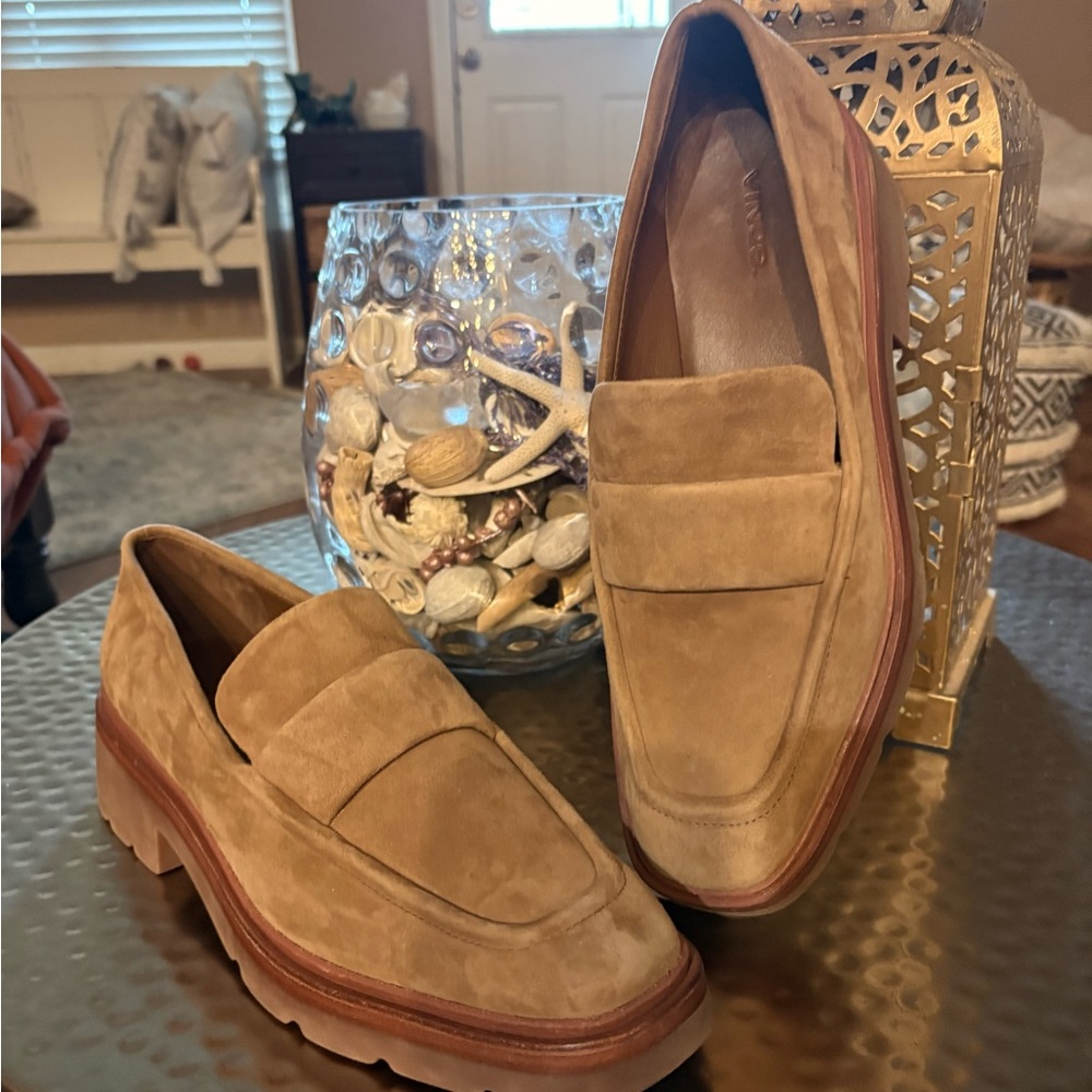 Vince Fawn Brown Suede Robin Loafers